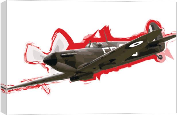 Spitfire Abstract Canvas Print by J Biggadike