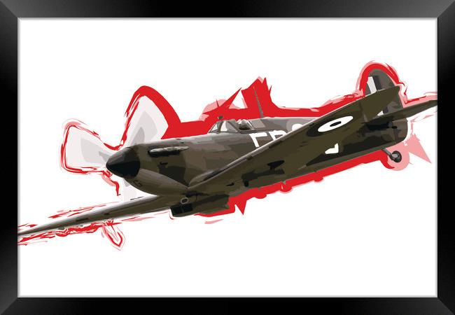 Spitfire Abstract Framed Print by J Biggadike