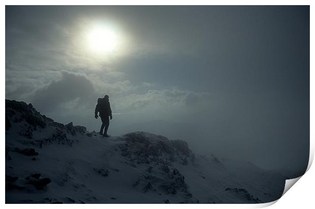 Winter ridge walk Print by Andrew Millington