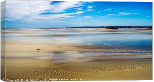 The Bay of the Mont Saint-Michel - tide out. Canvas Print by Paul Cullen