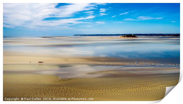The Bay of the Mont Saint-Michel - tide out. Print by Paul Cullen