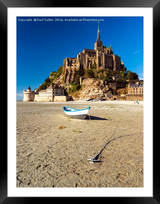 Le Mont Saint-Michel at Low tide. Framed Mounted Print by Paul Cullen