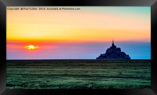 The Glow of Le Mont Saint-Michel at Sunset. Framed Print by Paul Cullen