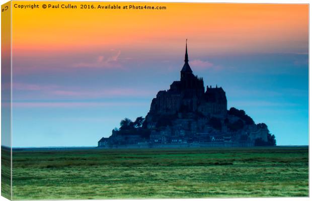 Le Mont Saint-Michel at sunset Canvas Print by Paul Cullen