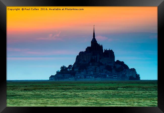 Le Mont Saint-Michel at sunset Framed Print by Paul Cullen