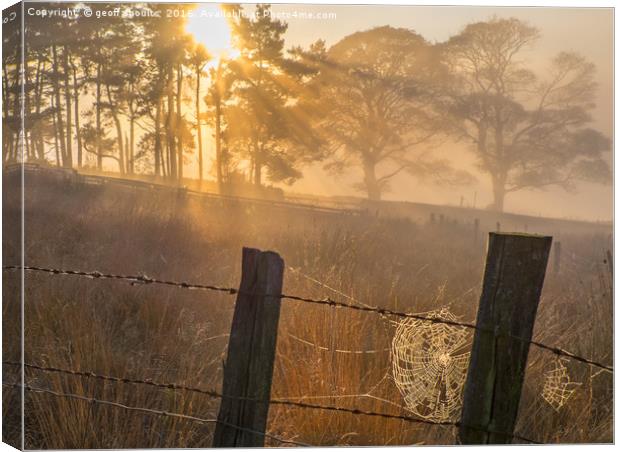  Fog in the hills of the Peak District, Derbyshire Canvas Print by geoff shoults