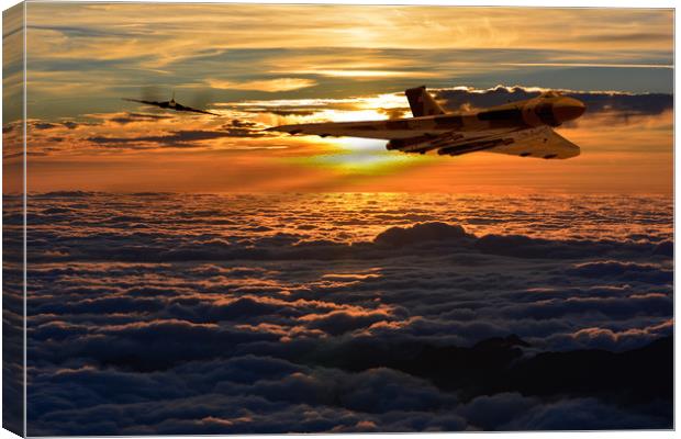 Vulcan bomber sunset 2 Canvas Print by Oxon Images