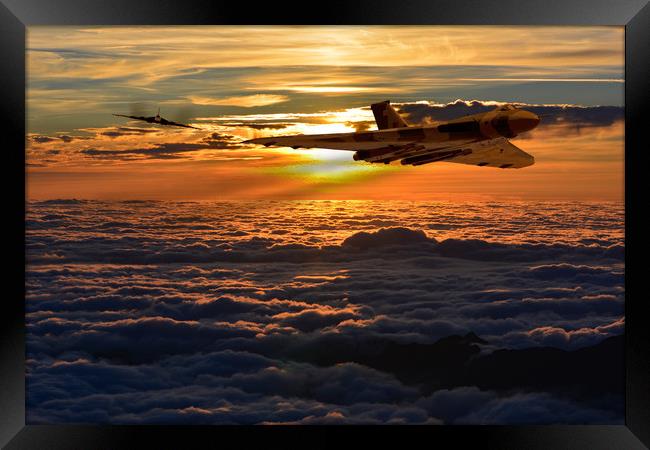 Vulcan bomber sunset 2 Framed Print by Oxon Images