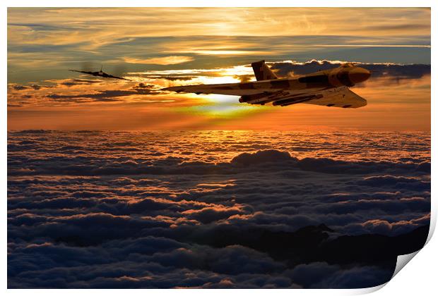 Vulcan bomber sunset 2 Print by Oxon Images