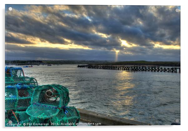 Lobster Pots Acrylic by Phil Emmerson