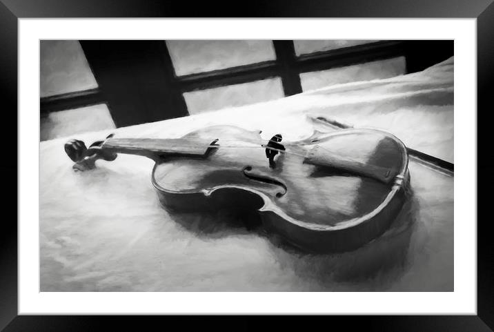 Violin Framed Mounted Print by Ian Merton