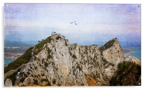Rock of Gibraltar Acrylic by Fine art by Rina