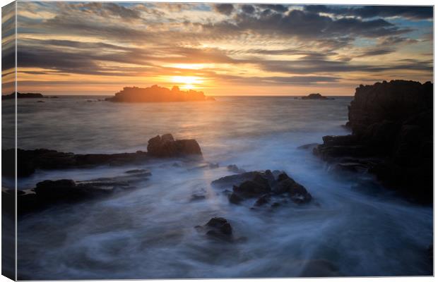Sunset at Cobo Bay  Canvas Print by chris smith