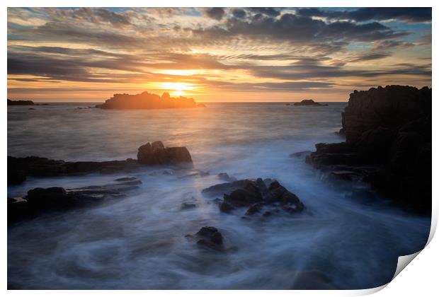 Sunset at Cobo Bay  Print by chris smith