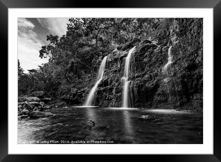 The stunningly beautiful Upper Waikani Falls Framed Mounted Print by Jamie Pham