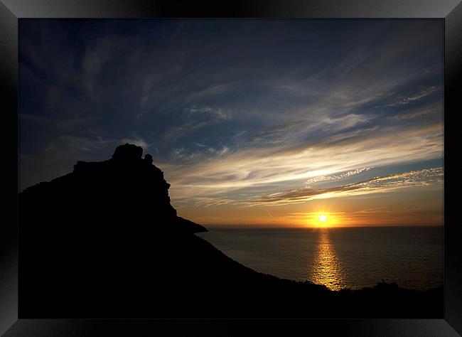 Valley of The Rocks Sunset Framed Print by Mike Gorton