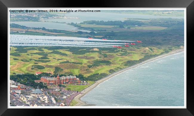 Slieve Donard Hotel meets the Red Arrows Framed Print by Peter Lennon