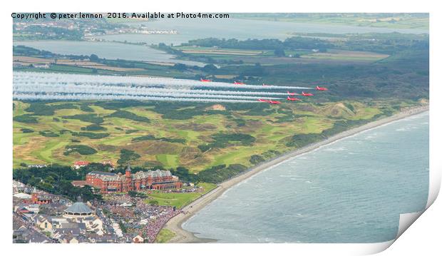 Slieve Donard Hotel meets the Red Arrows Print by Peter Lennon