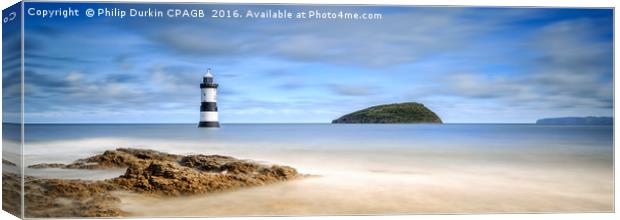 Penmon Lighthouse with Puffin Island Anglesey Canvas Print by Phil Durkin DPAGB BPE4