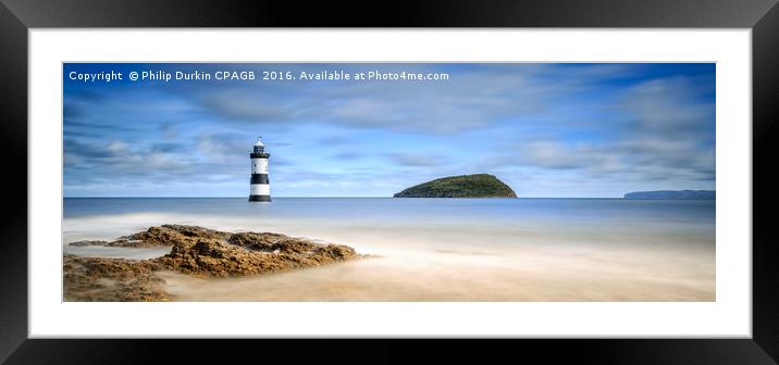 Penmon Lighthouse with Puffin Island Anglesey Framed Mounted Print by Phil Durkin DPAGB BPE4