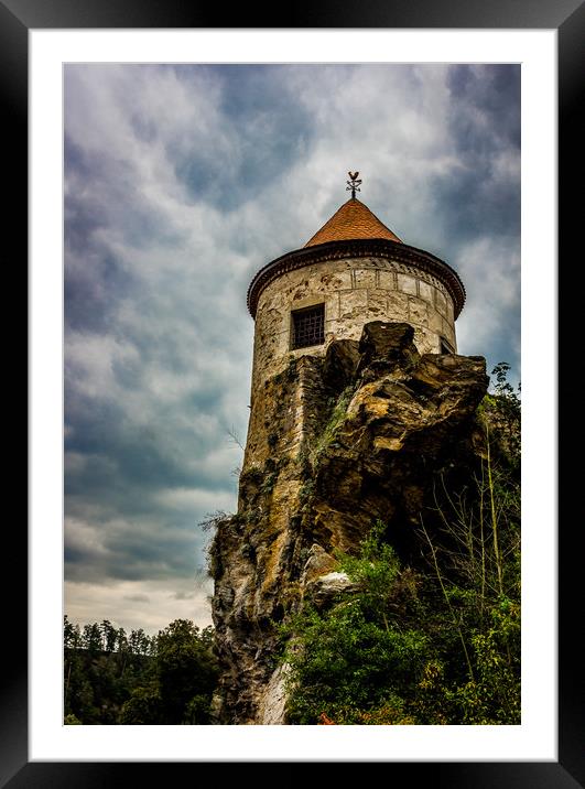 Old Tower in Bechyne city. Framed Mounted Print by Sergey Fedoskin