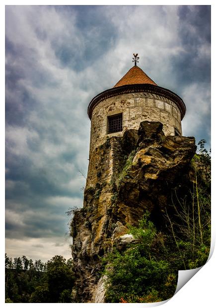 Old Tower in Bechyne city. Print by Sergey Fedoskin