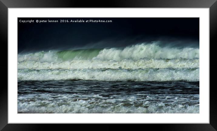 Simply Waves One Framed Mounted Print by Peter Lennon