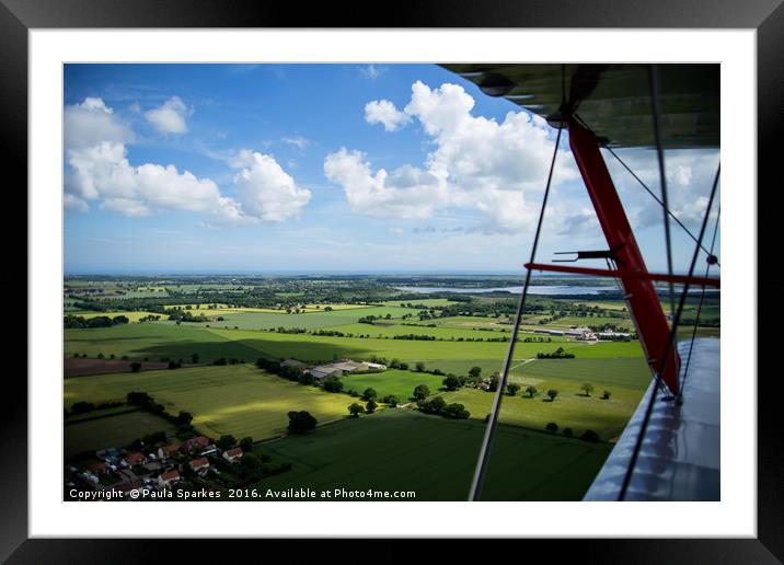 Norfolk, From the wing of a Tigermoth. Framed Mounted Print by Paula Sparkes