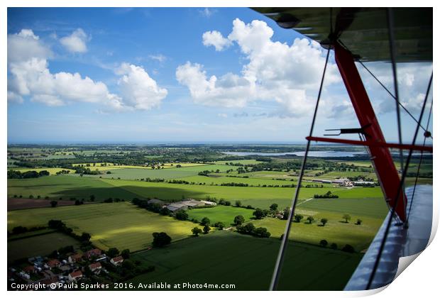 Norfolk, From the wing of a Tigermoth. Print by Paula Sparkes