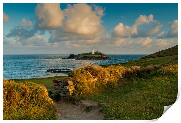Godrevy light play Print by Michael Brookes
