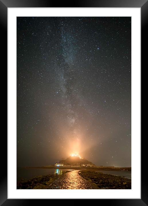 St Michaels Mount Milky Way  Framed Mounted Print by James Grant
