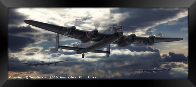 Lancaster bombers returning. Framed Print by Tom Dolezal