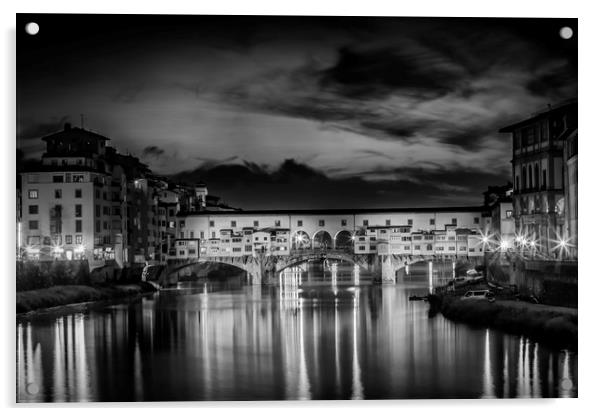 FLORENCE Ponte Vecchio at Sunset Acrylic by Melanie Viola