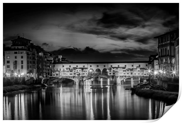 FLORENCE Ponte Vecchio at Sunset Print by Melanie Viola