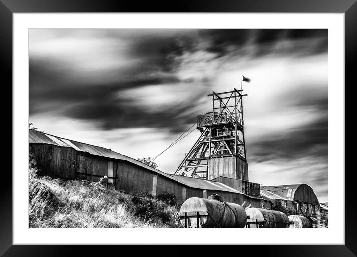 Thirty Seconds At Big Pit Mono Framed Mounted Print by Steve Purnell