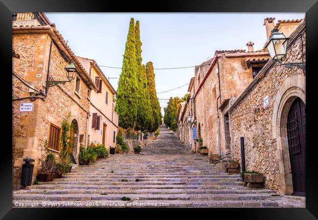 Calvari steps Framed Print by Perry Johnson