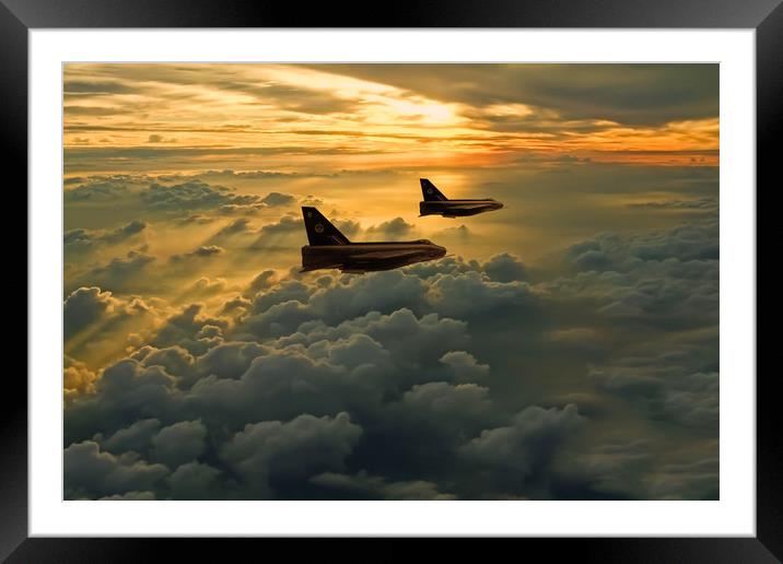 English Electric Lightning sunset flight Framed Mounted Print by Oxon Images