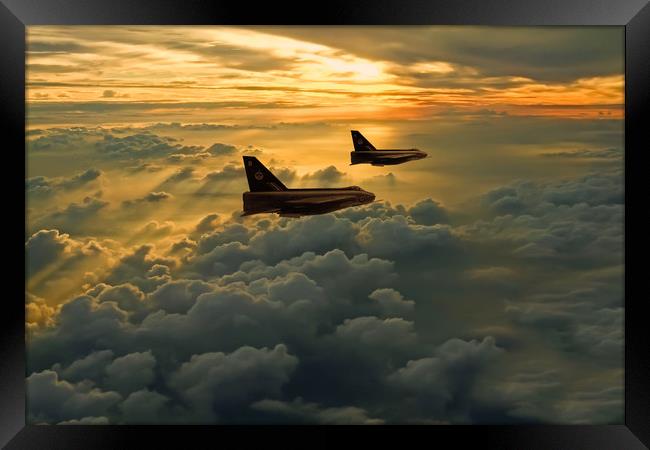 English Electric Lightning sunset flight Framed Print by Oxon Images