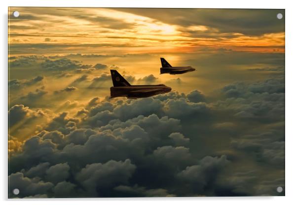 English Electric Lightning sunset flight Acrylic by Oxon Images