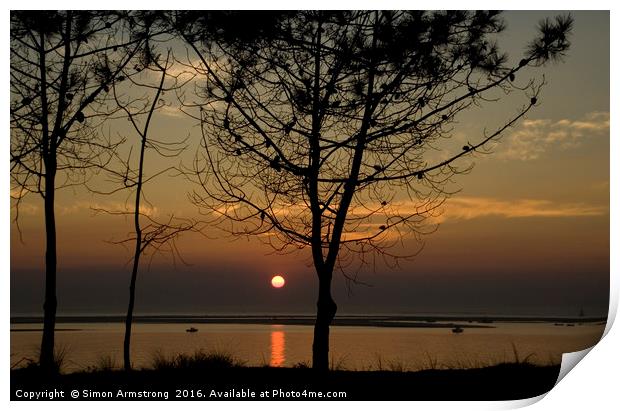 Sunset over Dune du Pilat, France Print by Simon Armstrong