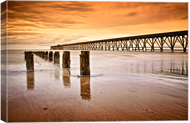 The Old Piers, North Sands, Hartlepool. UK Canvas Print by David Lewins (LRPS)