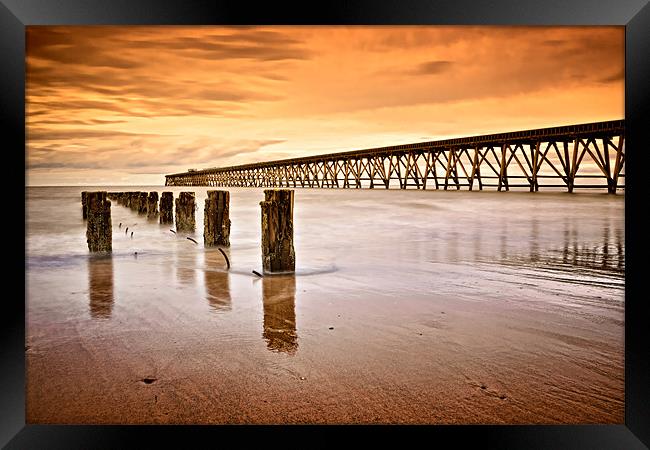 The Old Piers, North Sands, Hartlepool. UK Framed Print by David Lewins (LRPS)