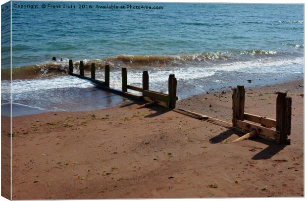 An Ocean  groyne on the South Devon coast. Canvas Print by Frank Irwin