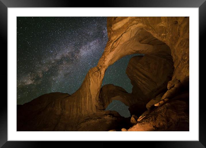 Milky Way in double window view Framed Mounted Print by Sandra Kepkowska