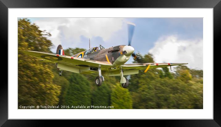 Spitfire BM597 landing Framed Mounted Print by Tom Dolezal