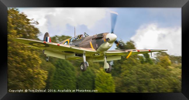 Spitfire BM597 landing Framed Print by Tom Dolezal