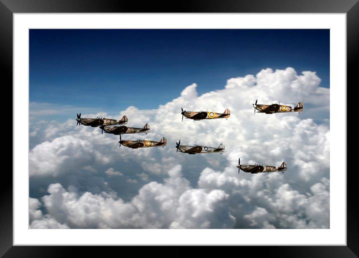 Spitfire Collection Framed Mounted Print by J Biggadike