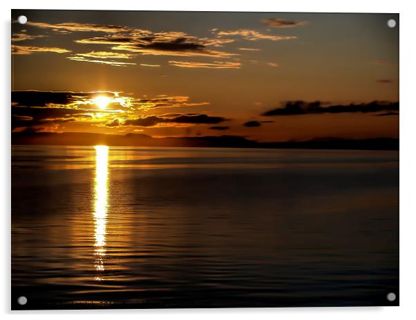 Sunset Portmahomack Scotland  Acrylic by Paul Welsh