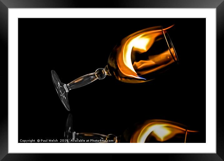 Flaming Glass Framed Mounted Print by Paul Welsh