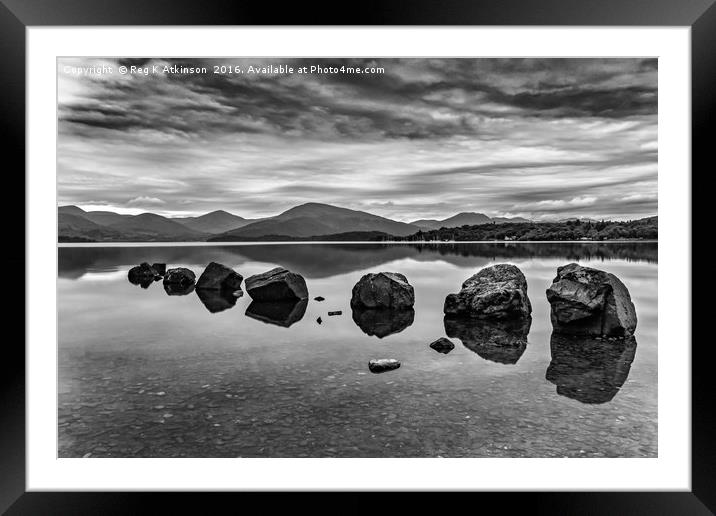 Rocks at Loch Lomond Framed Mounted Print by Reg K Atkinson
